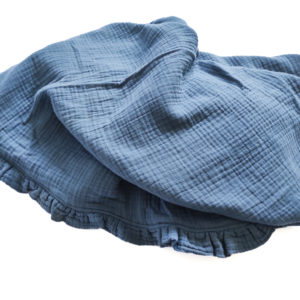Detska deka bavlnená mušelínová modrá